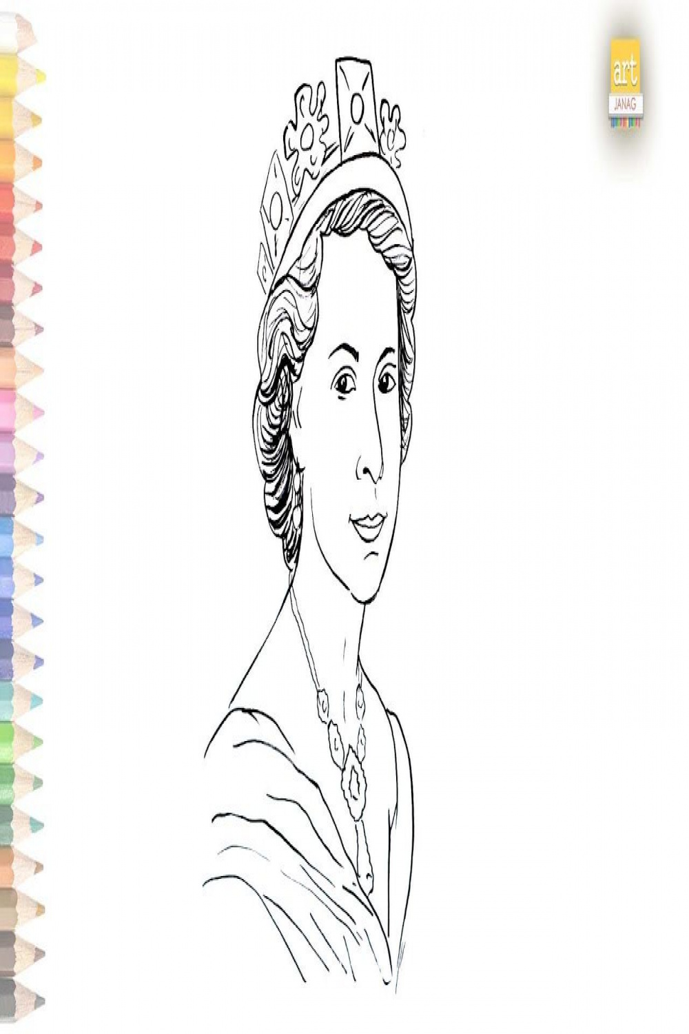 Reina Isabel Drawing  How to draw Queen Elizabeth  drawing step
