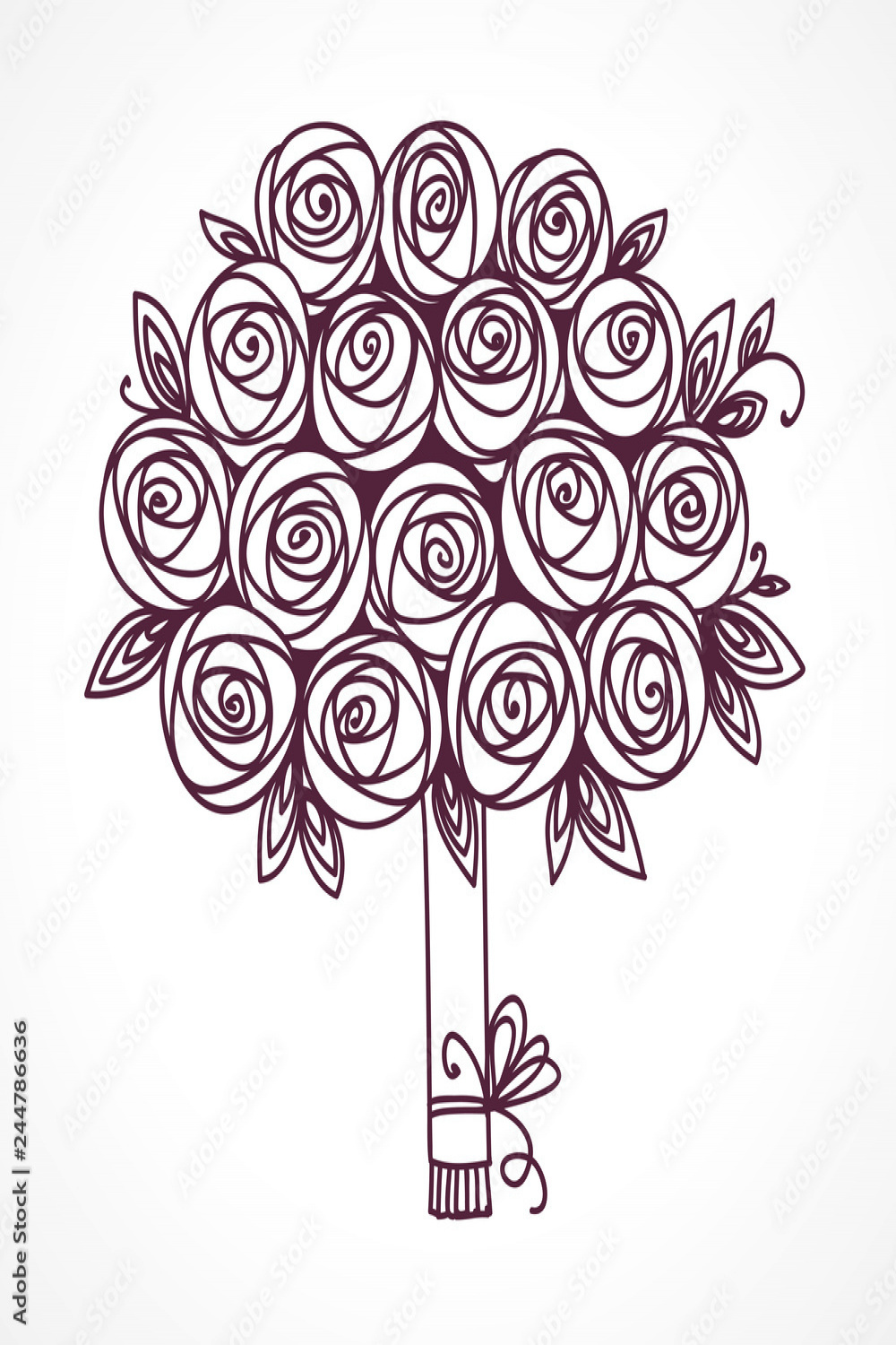 Rose flowers gift. Luxurious anniversary bouquet of roses