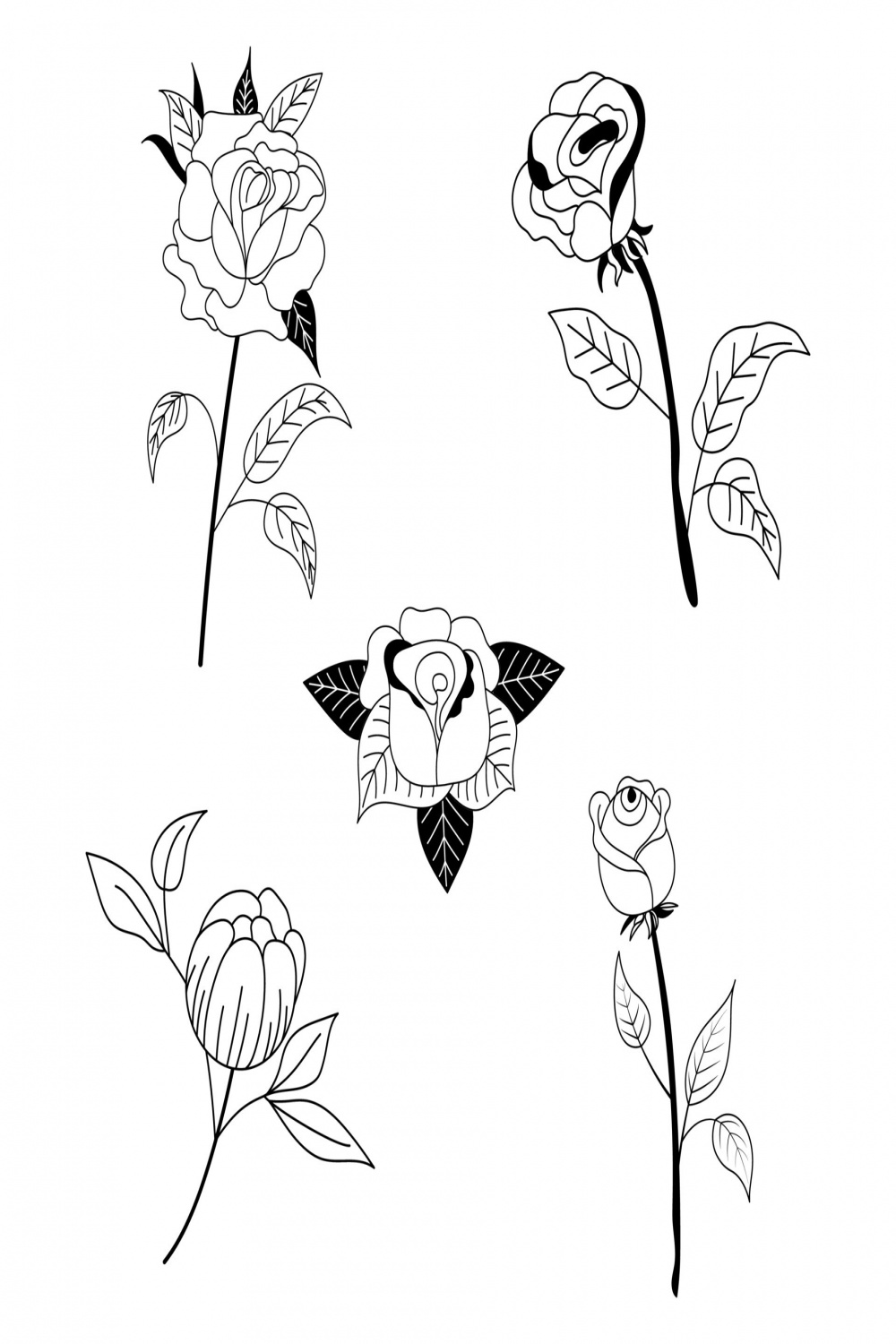 Rose tattoo in yk, s, 000s style