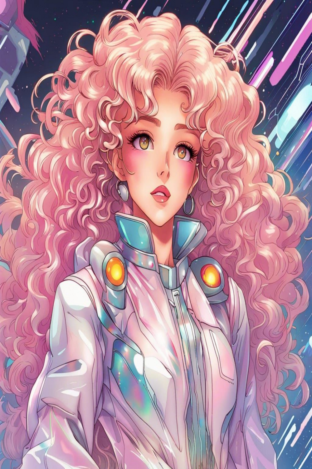 s anime curly girl - AI Generated Artwork - NightCafe Creator