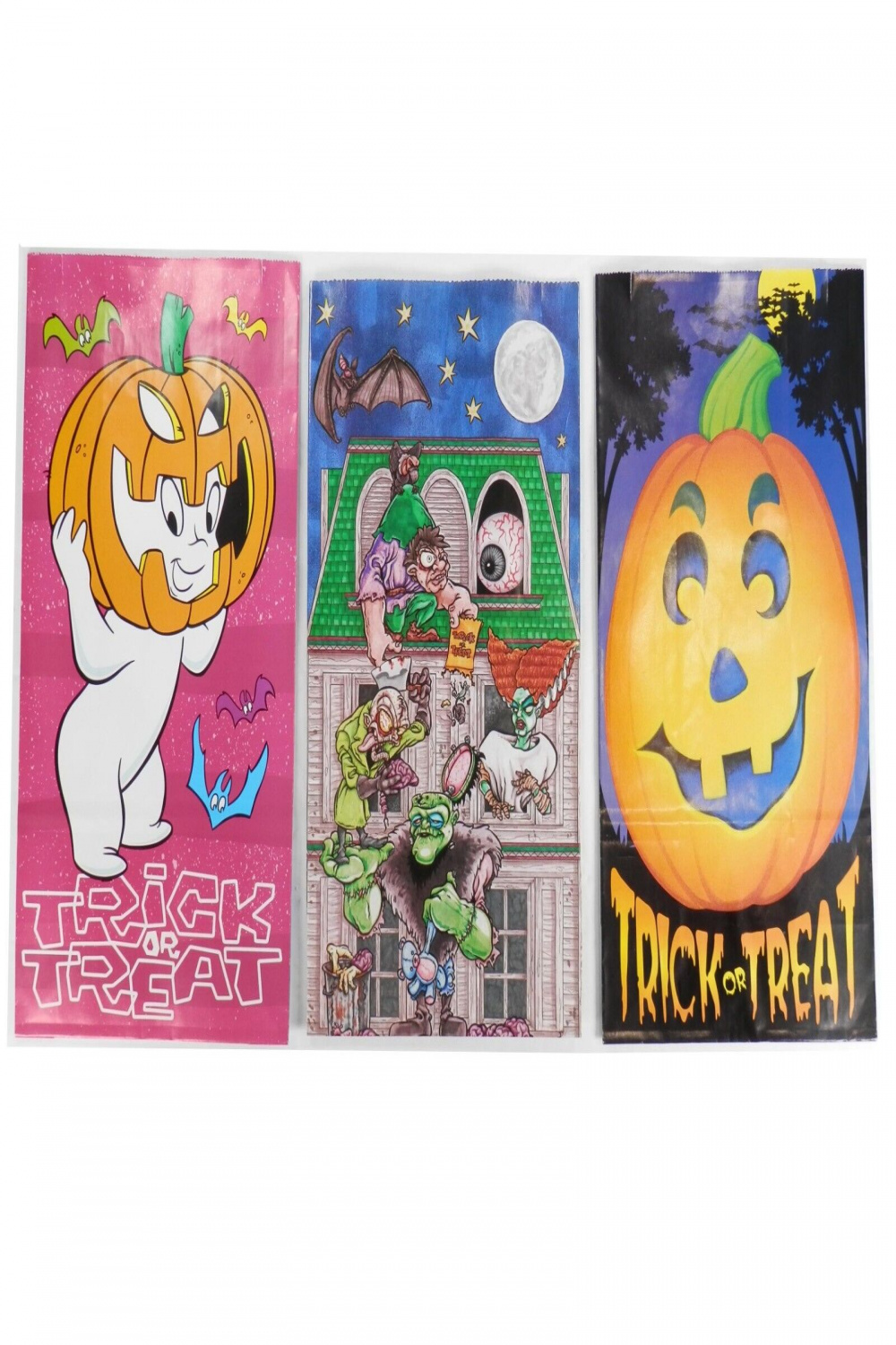 s YK Halloween Treat Bags Paper Casper Haunted House Pumpkin