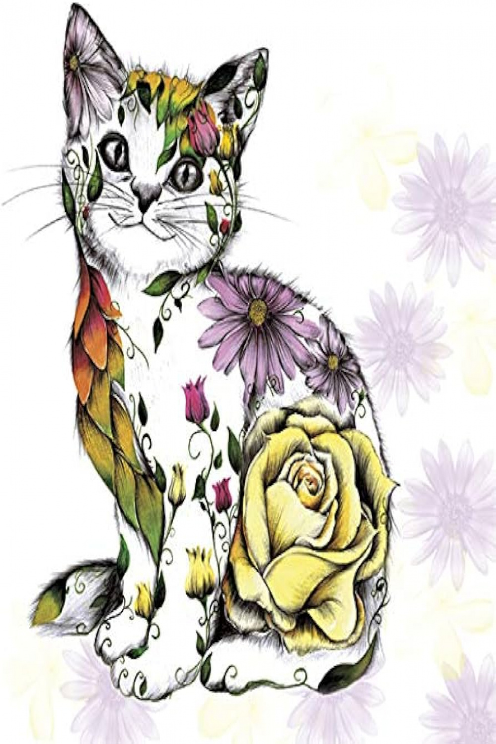 Serviettes Flower Cat Abstract Cat Animals  x  cm