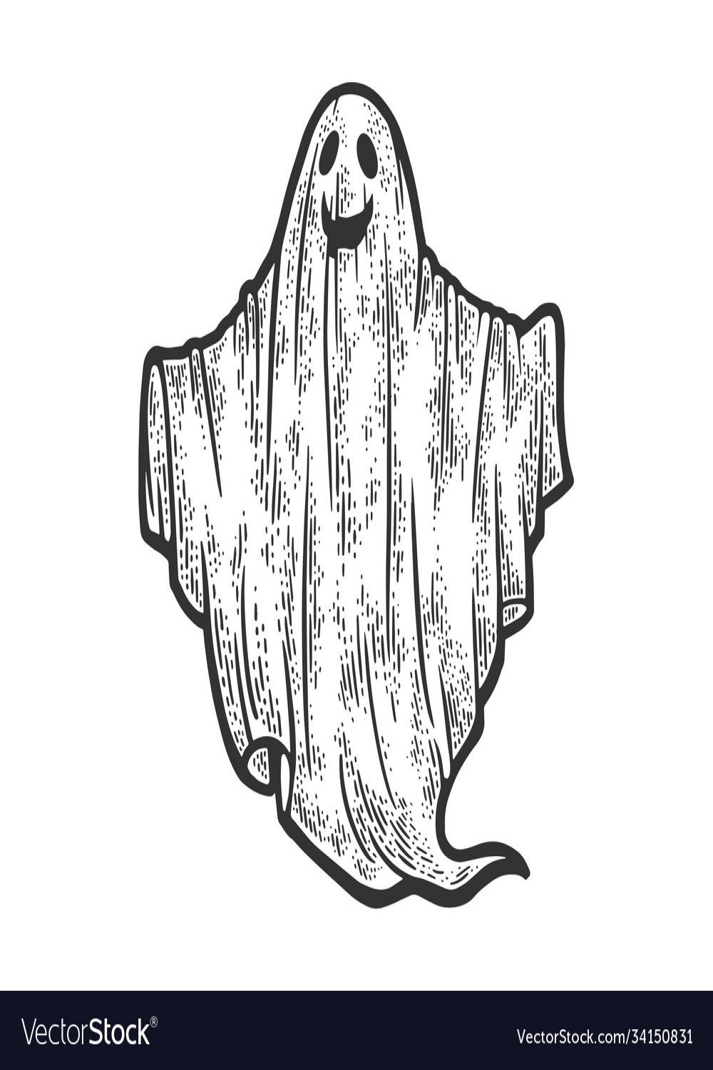 Sheet ghost sketch Royalty Free Vector Image - VectorStock