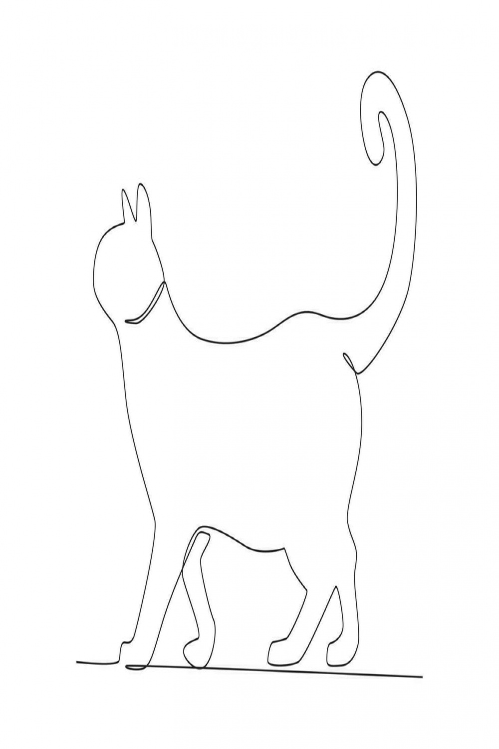 Side view of a cat facing up  Vector Art at Vecteezy