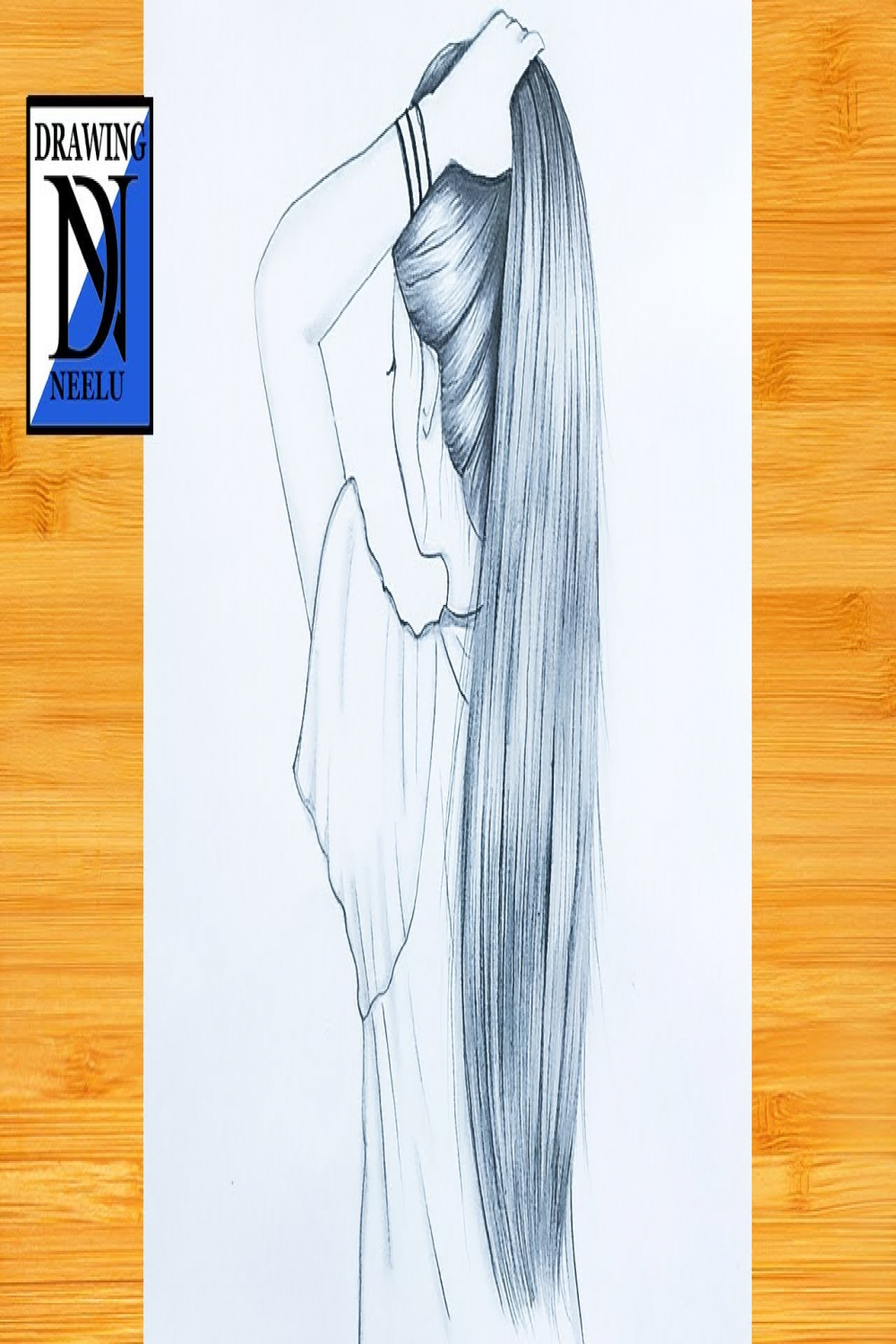Simple drawing girl long hair  Pencil drawing for beginner tutorial  long  hair girl easy drawing