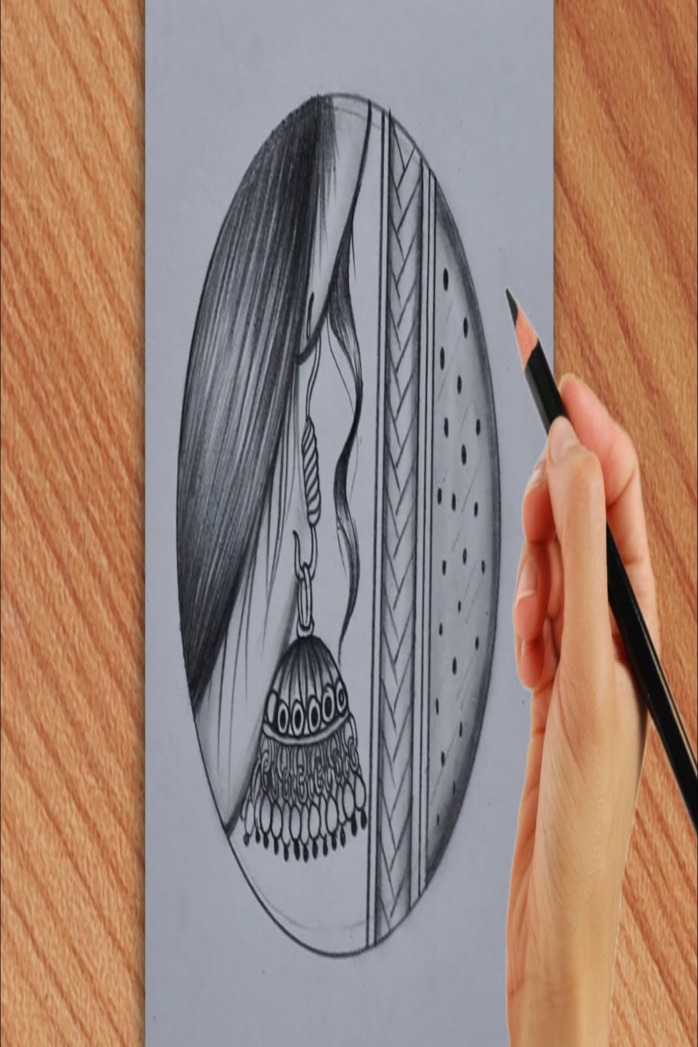 Simple earring drawing with beautiful lady // amazing drawing idea // SK  Art Studio