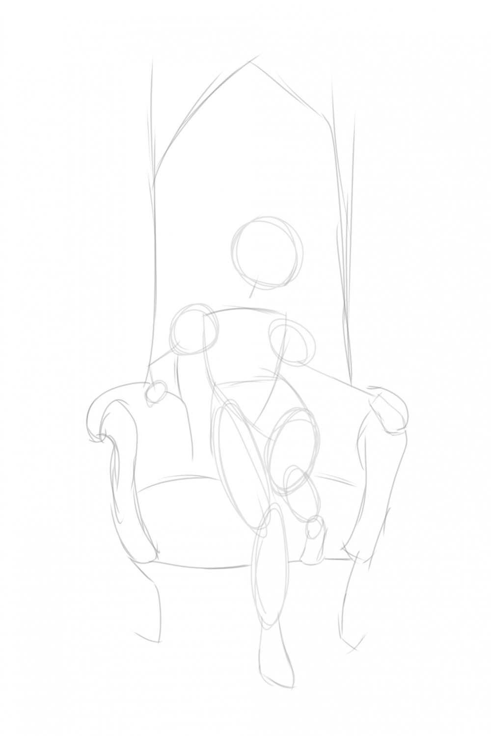 Sitting on a throne
