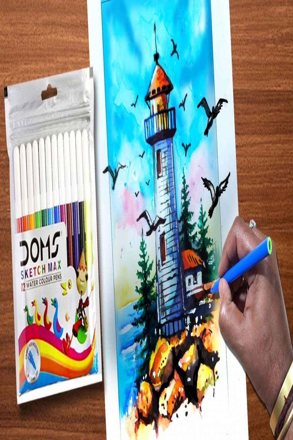 sketch pen drawing  how to use sketch pens  landscape drawing  sketch  pen drawing ideas