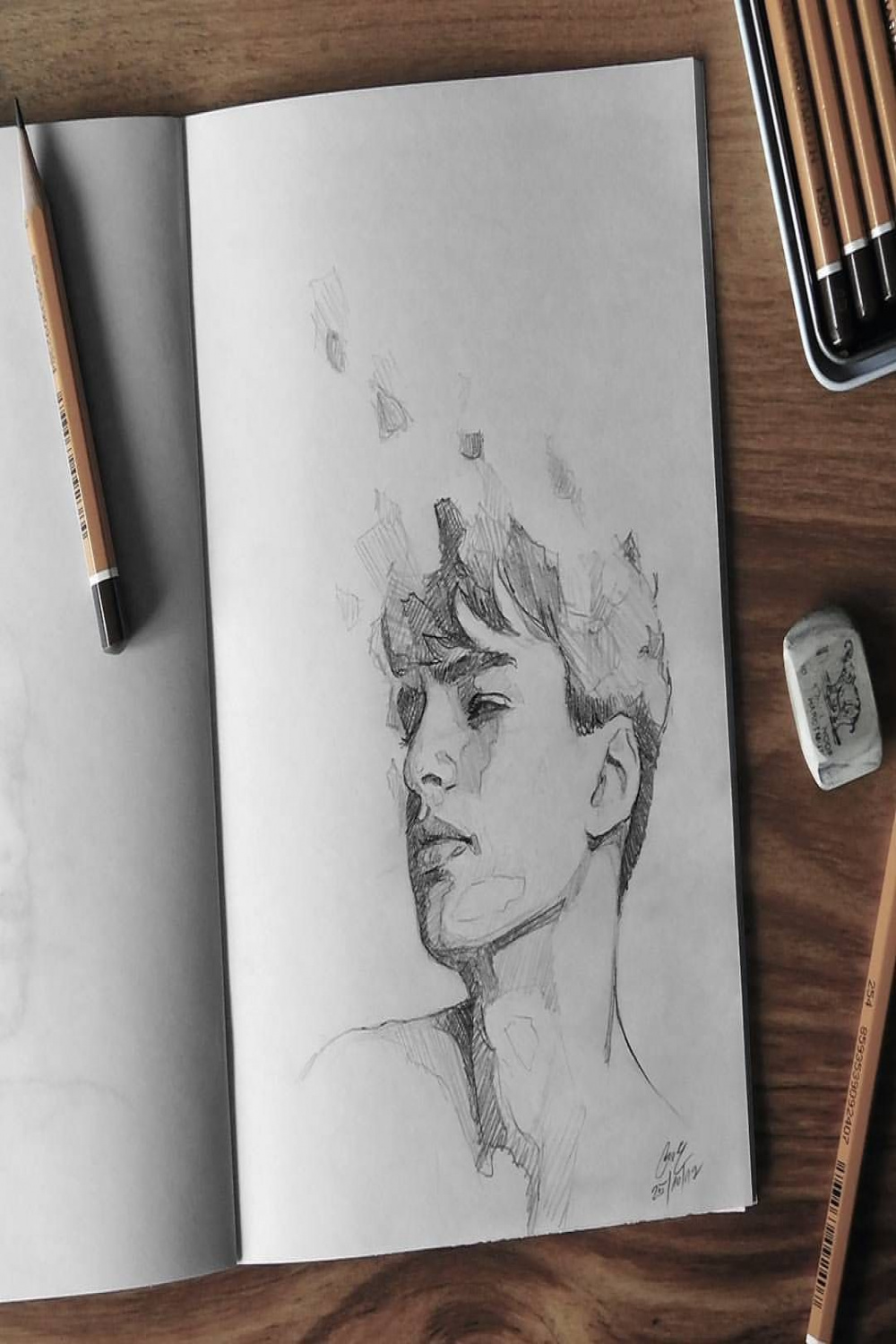 Sketchbook #face #portrait #sketch #sketching #sketchbook #paper