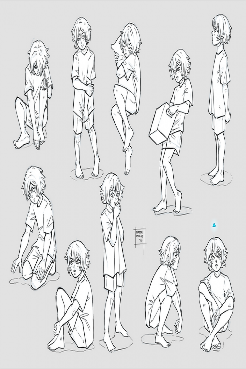 Sketchdump December  [Child poses] by DamaiMikaz on DeviantArt