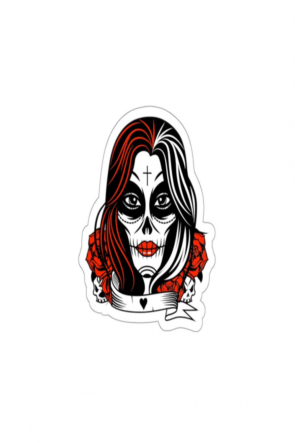 Skull Queen of Hearts Skull Die-cut Stickers - Etsy Australia