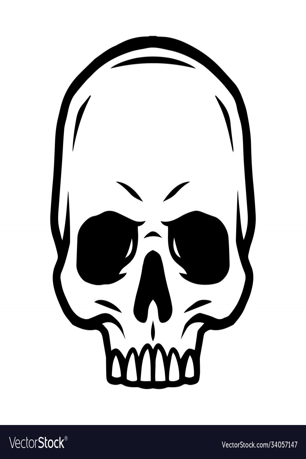 Skull without jaw vintage concept Royalty Free Vector Image