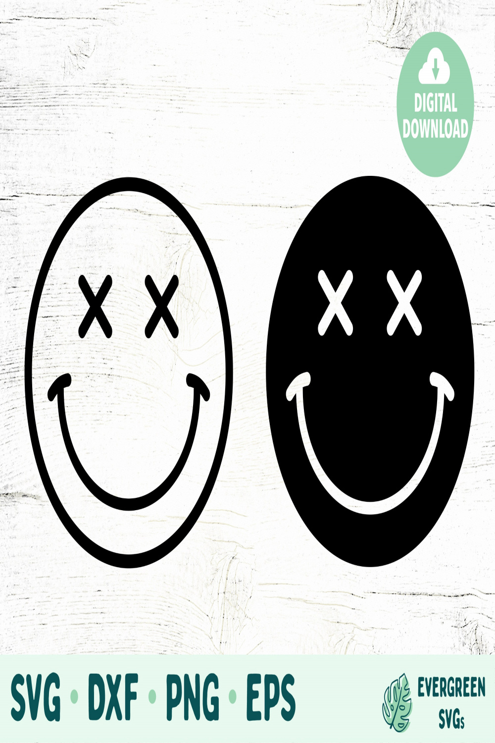 Smiley Face SVG Smiley Face With X Eyes Hippie SVG for - Etsy