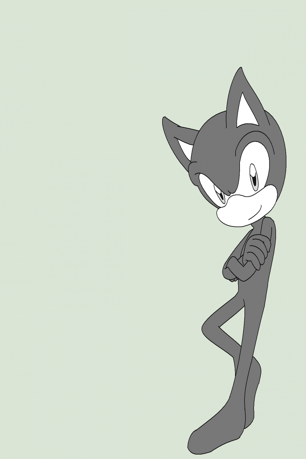 Sonic Male Base Leaning on wall w/arms crossed by SherryBlossom on