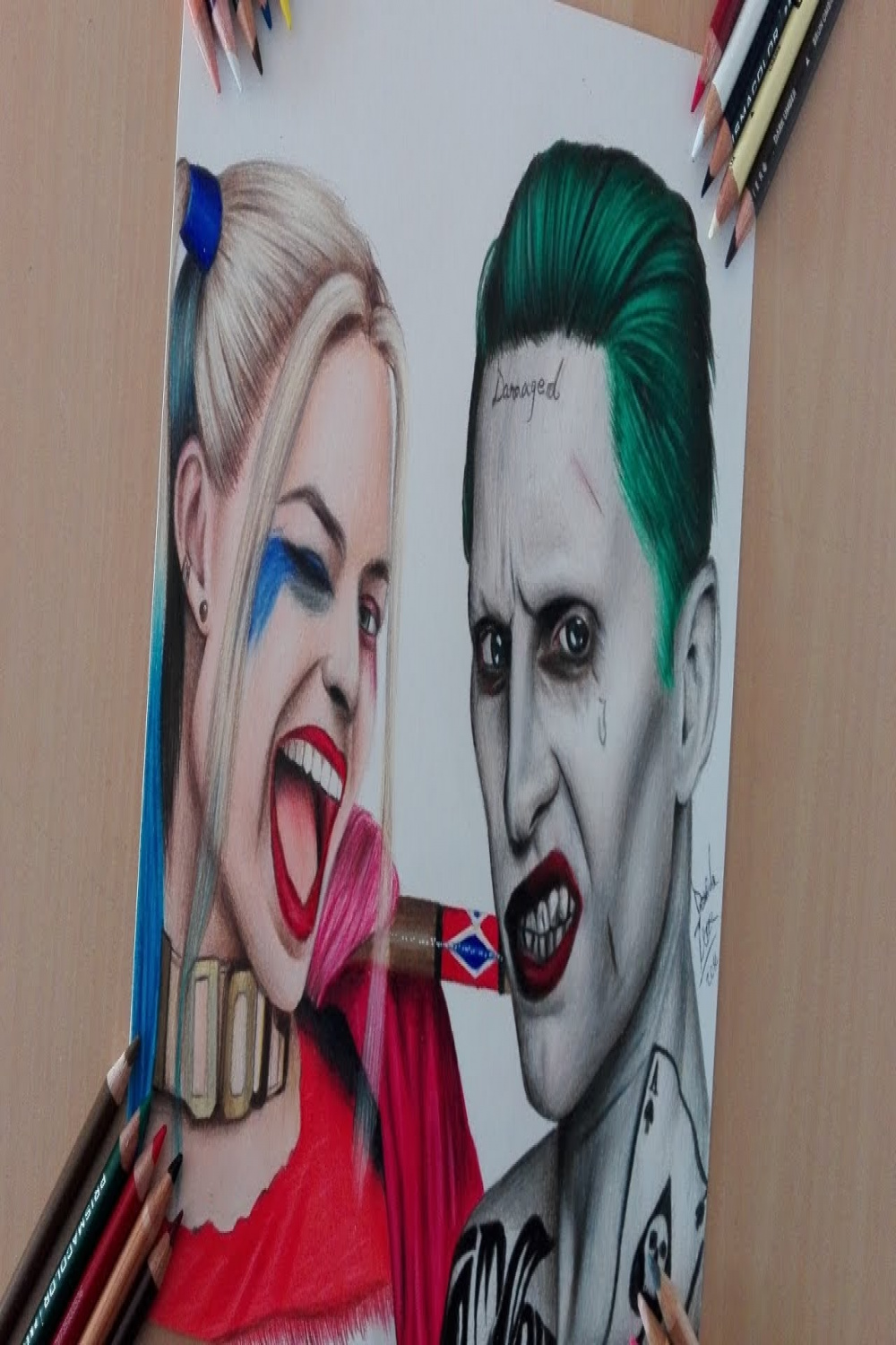 Speed drawing: Harley Quinn and Joker