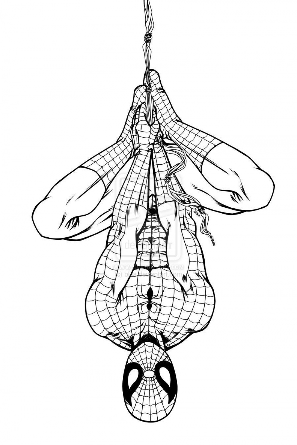 spiderman hanging upside down drawing - Google Search  Spiderman