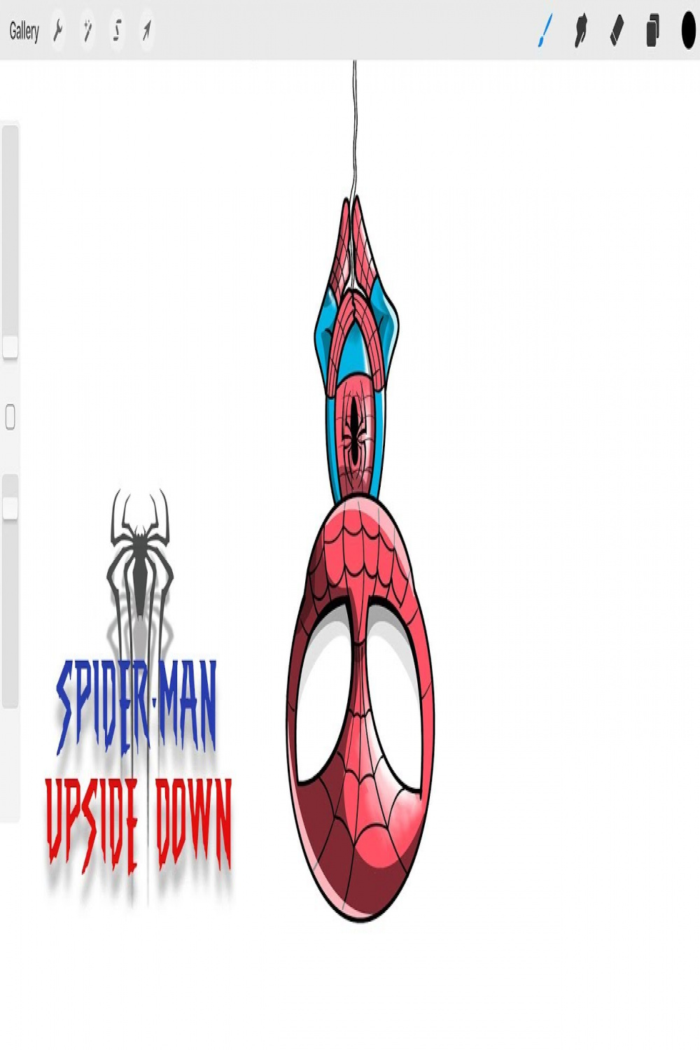 spiderman UPSIDE DOWN digital art  speed paint