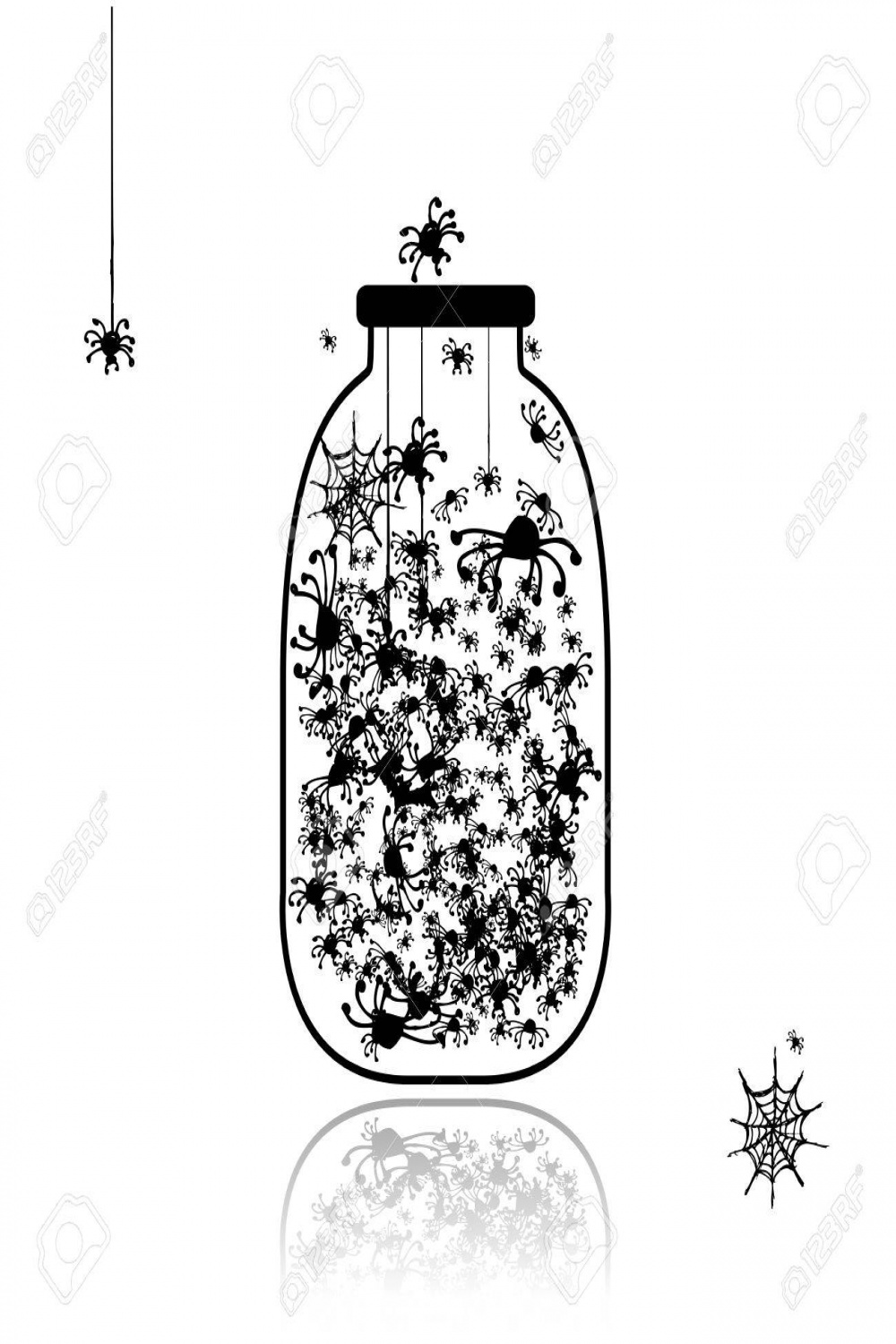 Spiders In Jar For Your Design Royalty Free SVG, Cliparts, Vectors