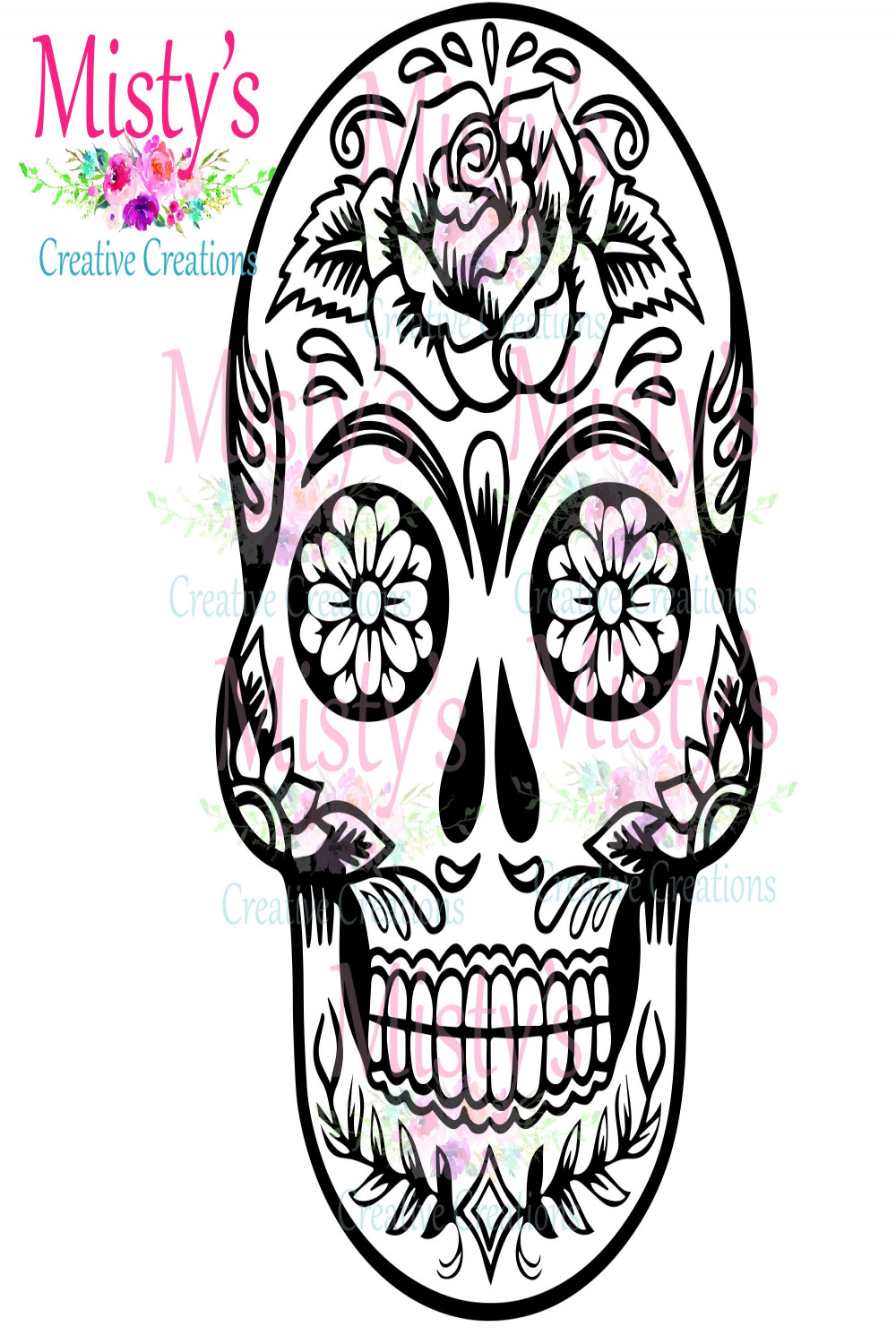 Sugar Skull SVG, Tattoo Clip Art, Sofort Download Totenkopf, Dia de Los  Muertos SVG