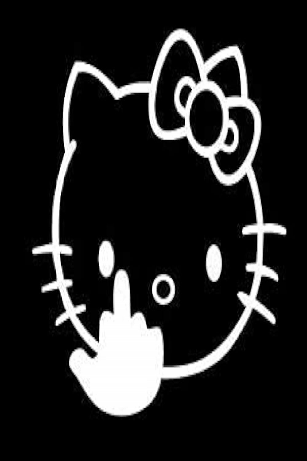 TAMZAM - Hello Kitty with Middle Finger Funny Decal Vinyl Sticker