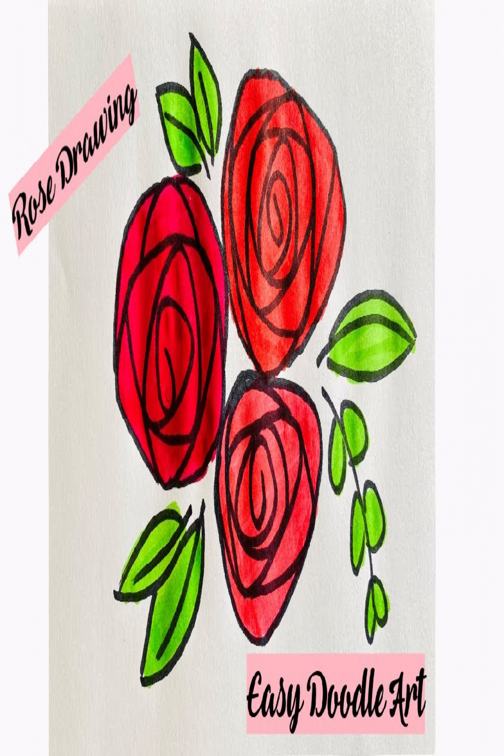 The Easy Doodle art for kids Easy rose doodles drawing How to draw bunch of  roses Bouquet Guide