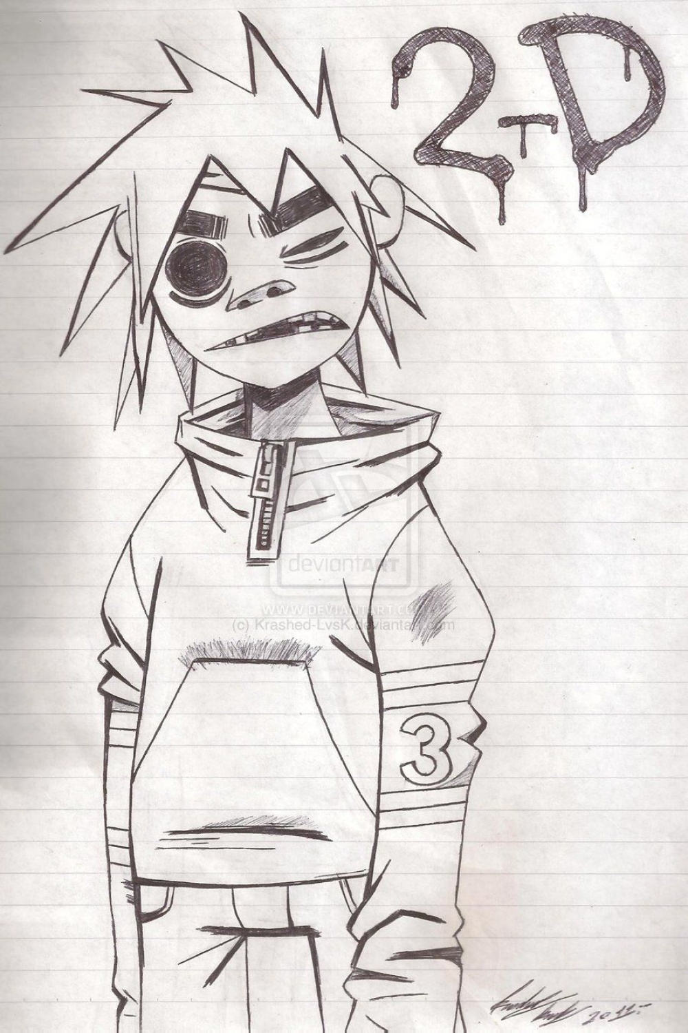 the gorillaz - D, by krashed-lvsk on deviantart