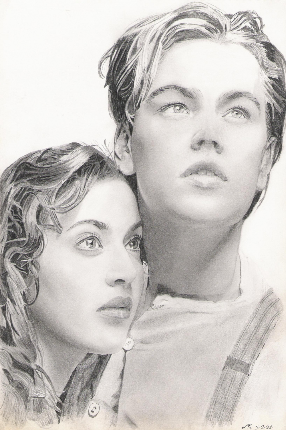 Titanic Fan Art: Rose and Jack drawing  Портретные зарисовки
