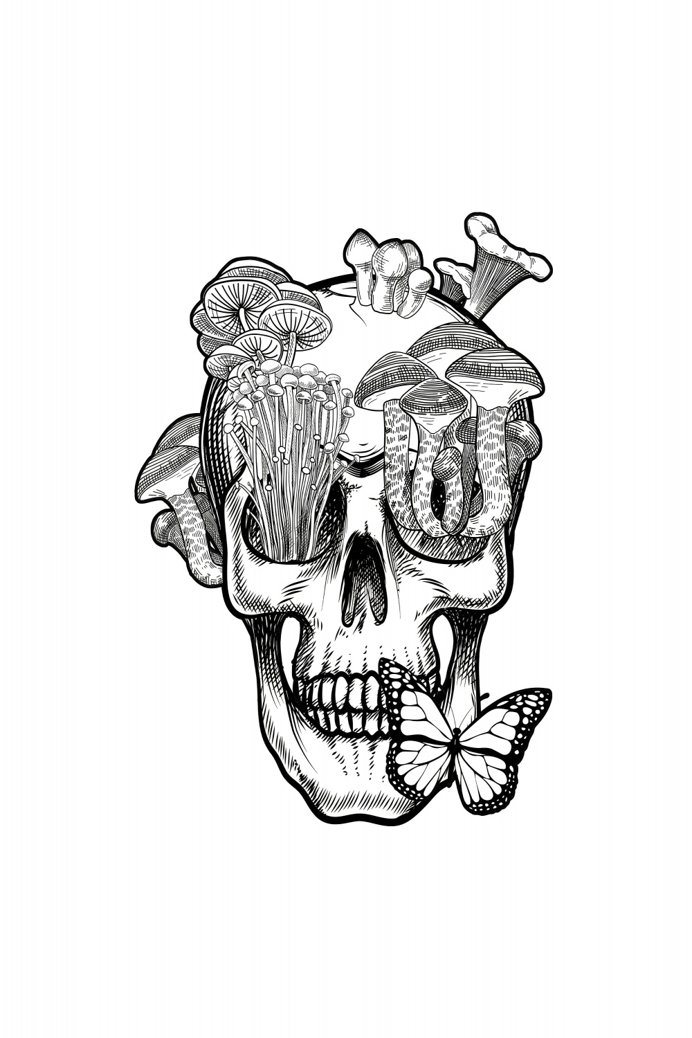 Trippy Skull Mushrooms Printable PDF / Digital Download / - Etsy
