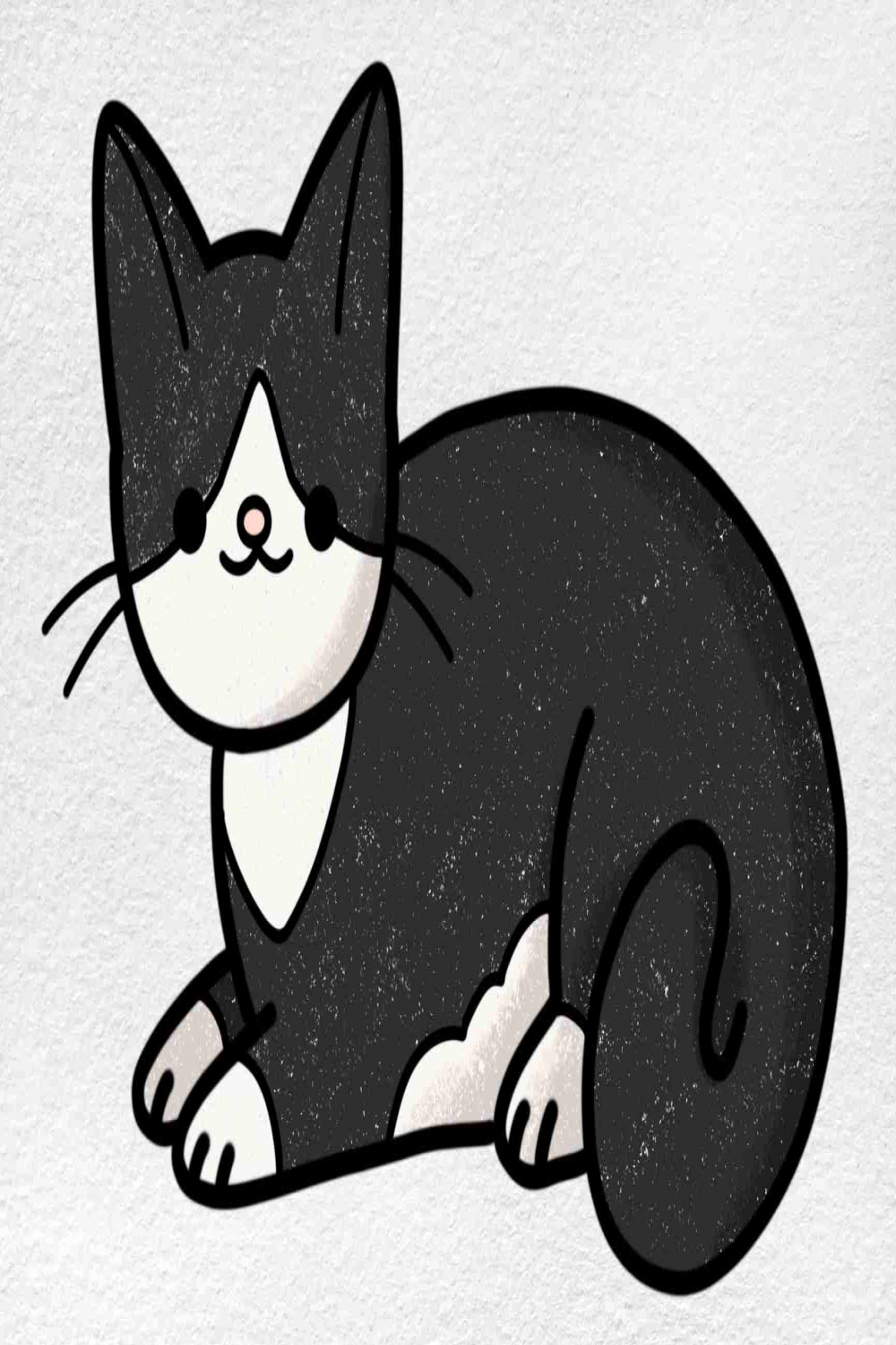 Tuxedo Cat Drawing - HelloArtsy
