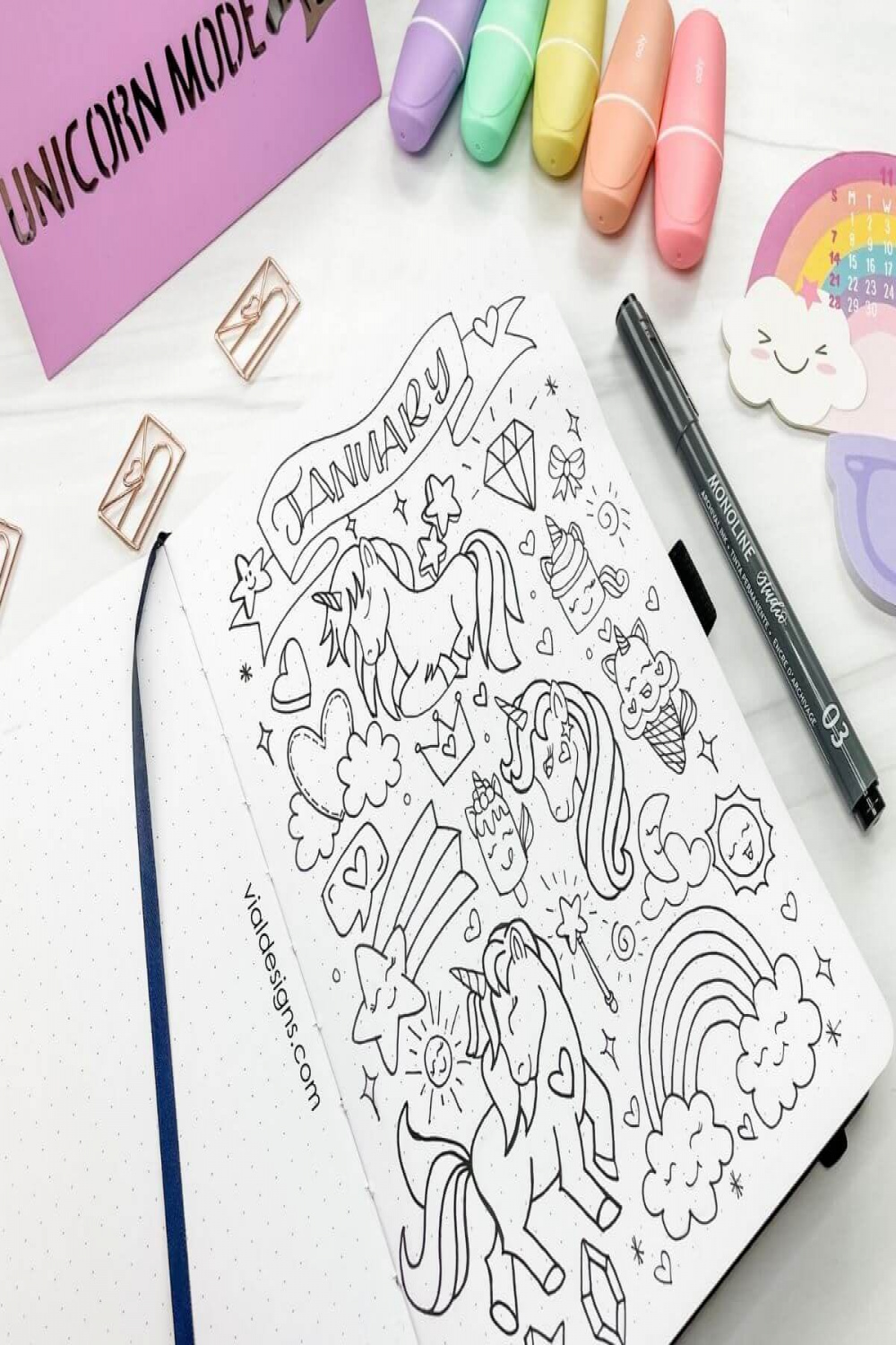 UNICORN AND RAINBOW DOODLES - Vial Designs