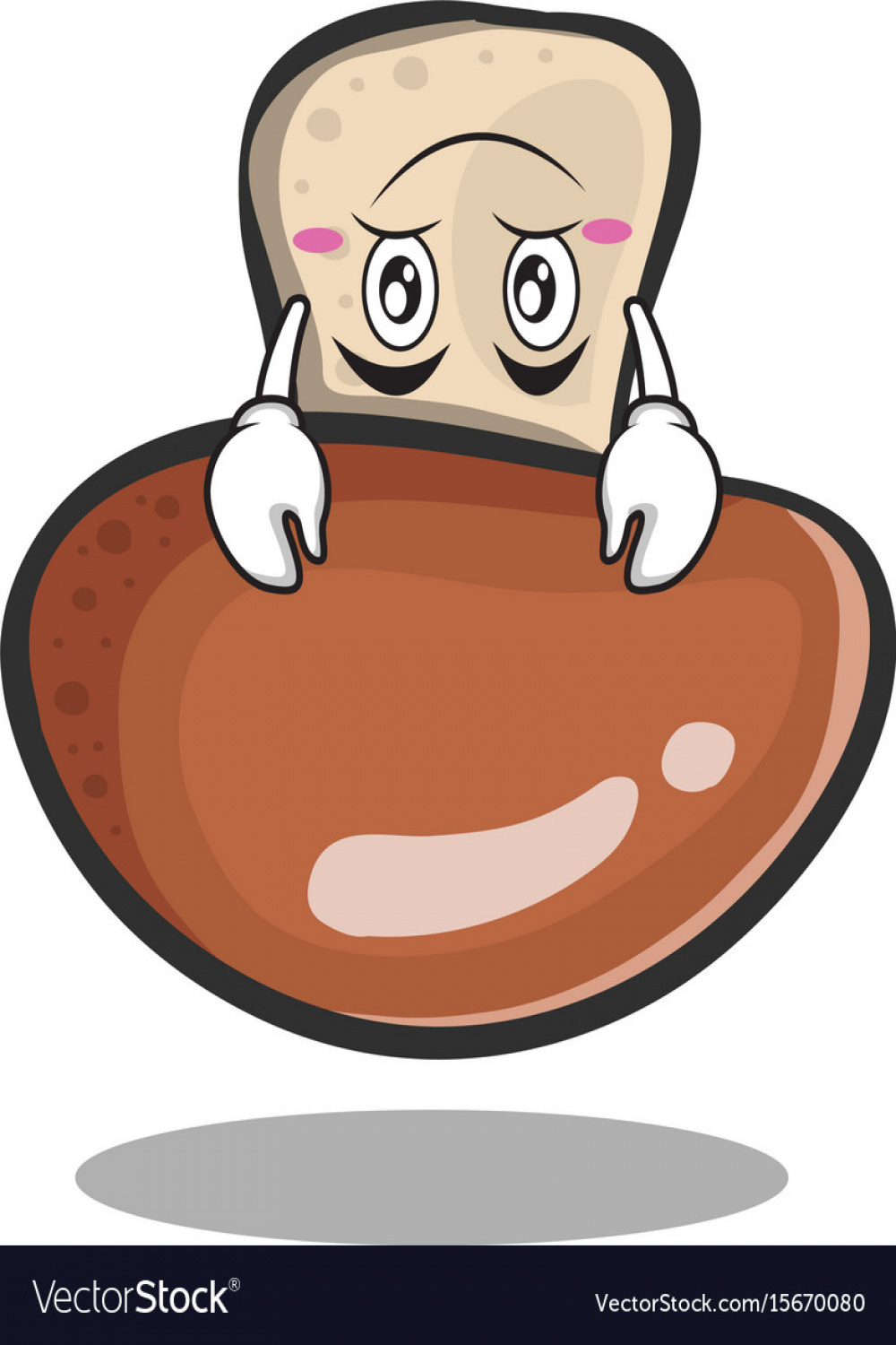 Upside down mushroom character cartoon Royalty Free Vector