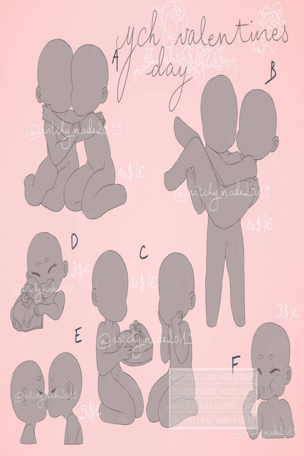 Valentines Day - CLOSED by WitchyNade on DeviantArt  Drawing base