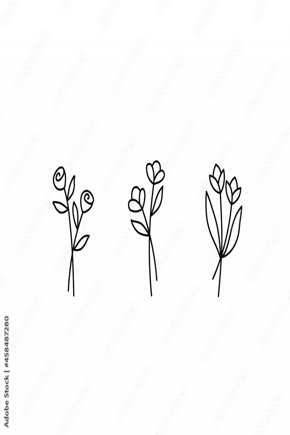 Vector isolated tiny flower set