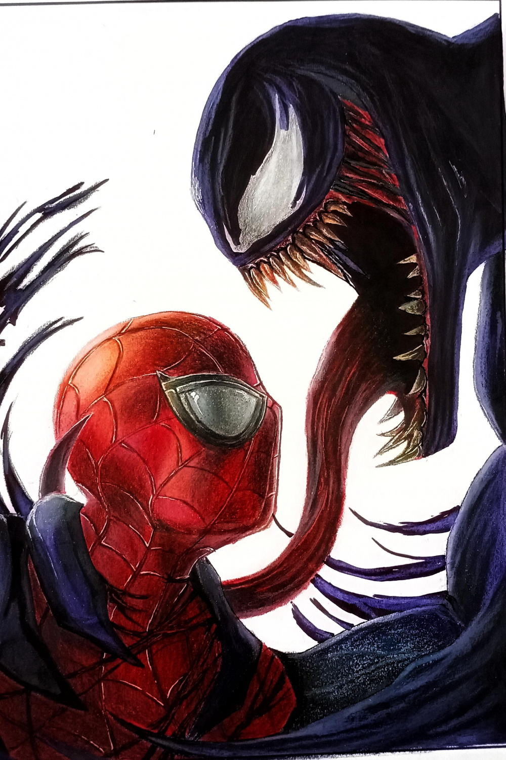 VENOM VS SPIDERMAN ( DRAWING VIDEO IN COMMENTS ) : r/Marvel