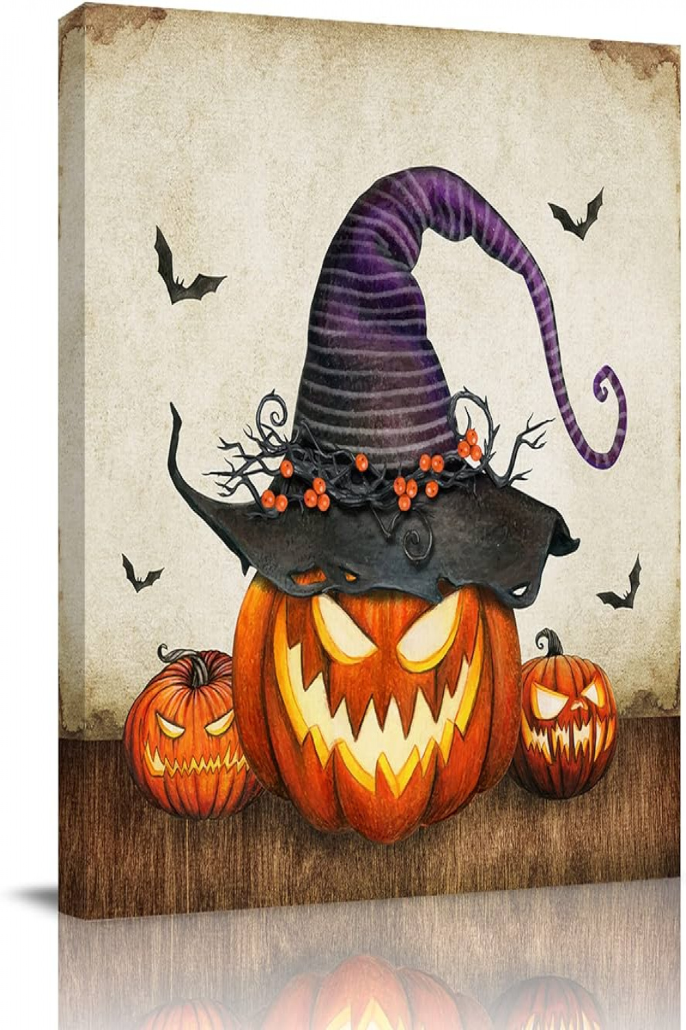 Wall Art, Bats Witches Pumpkins Halloween Haunted House Ghost Canvas Wall  Art, Canvas Prints xin Wall Decor, Wall Art for Living Room Decor