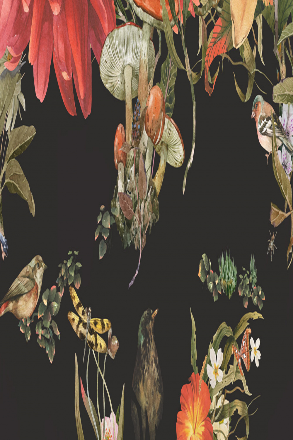 wallpaper for desktop, laptop  bg-flower-drawing-illust-paint-art
