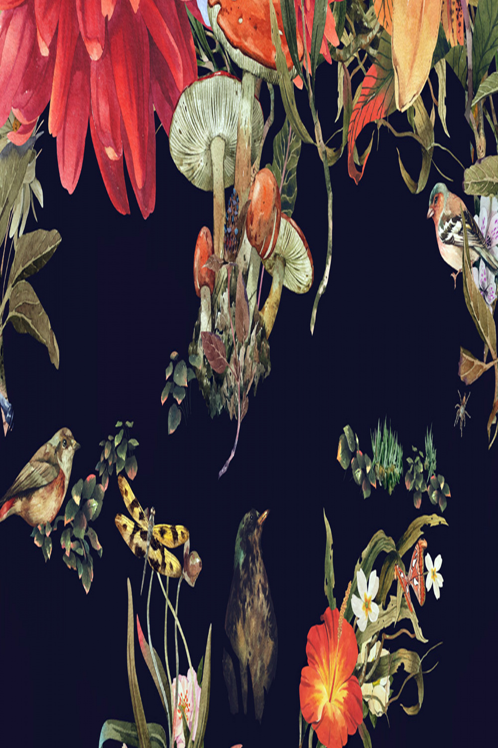 wallpaper for desktop, laptop  bg-flower-drawing-illust-paint