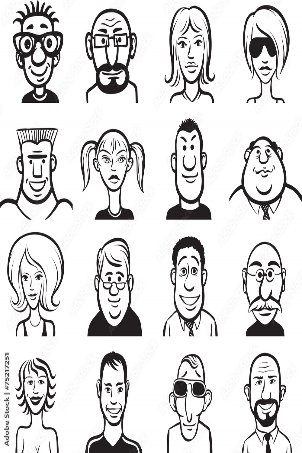 whiteboard drawing - doodle faces set Stock-Vektorgrafik  Adobe Stock