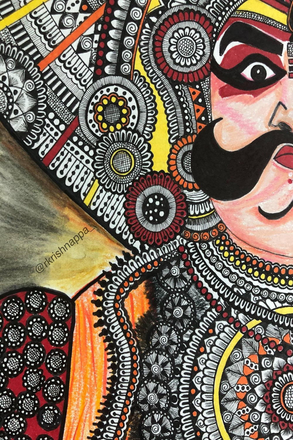 Yakshagana Dancer Face Art Print - Etsy  Illustration art drawing