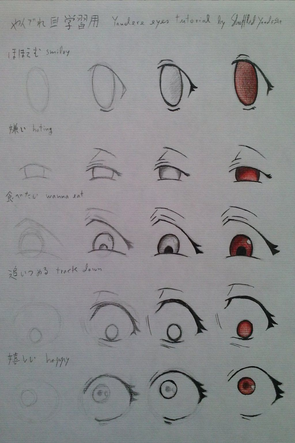 Yandere Eyes Tutorial by ShuffledYandere on deviantART  Anime eye