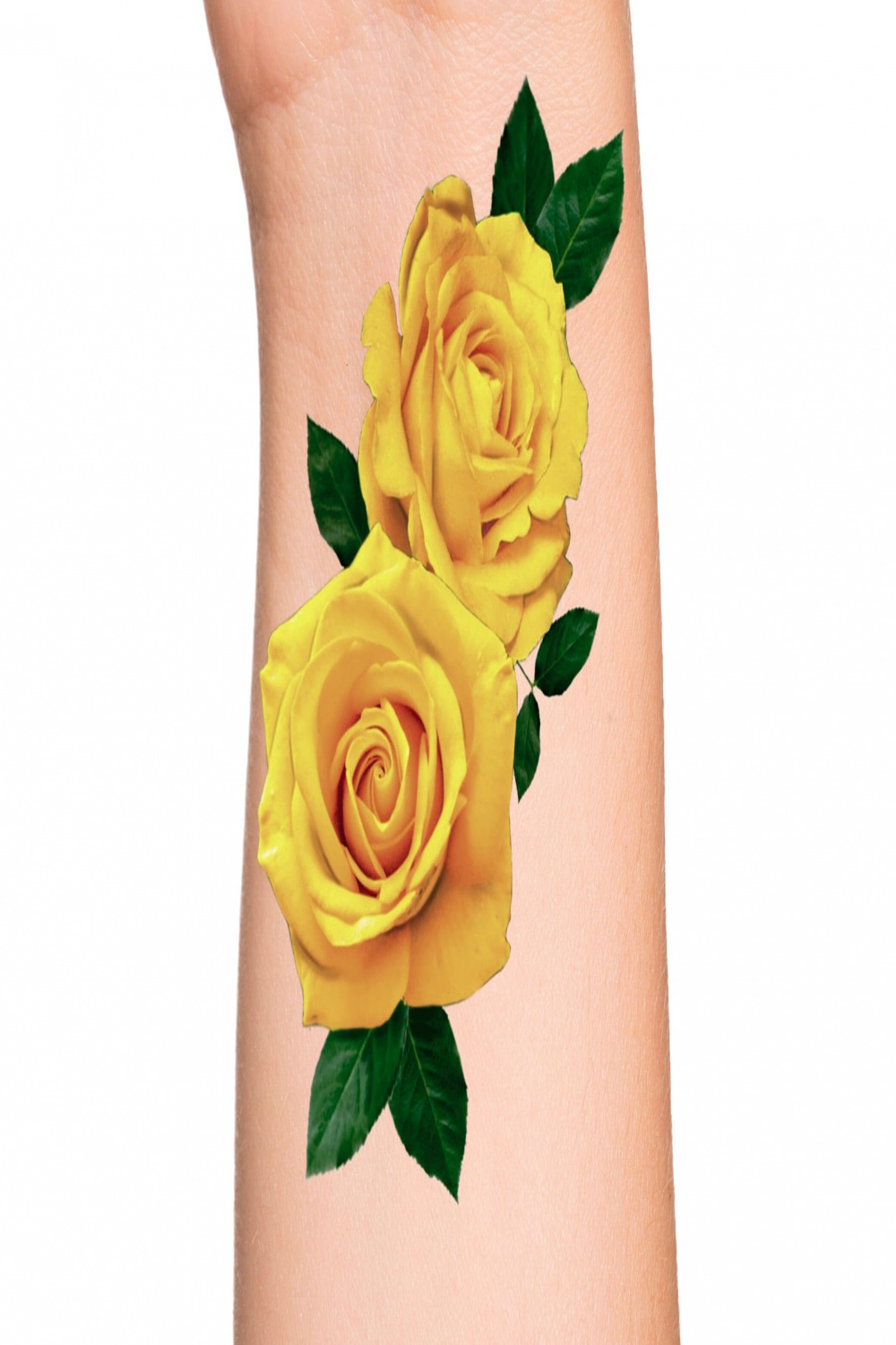 Yellow Roses Temporary Tattoo / Floral Tattoo / Large Rose - Etsy