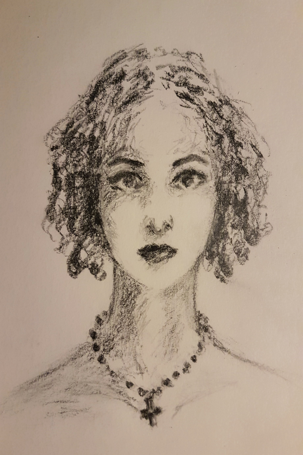 Young woman with an early th century hairstyle and necklace : r