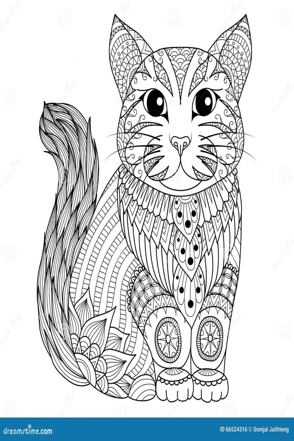 Zentangle Cat Stock Illustrations – ,43 Zentangle Cat Stock
