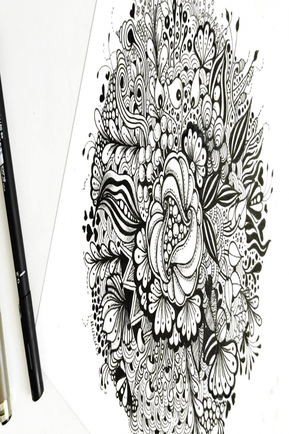 Zentangle flower drawing  Zentangle floral art  Easy zentangle art  flowers