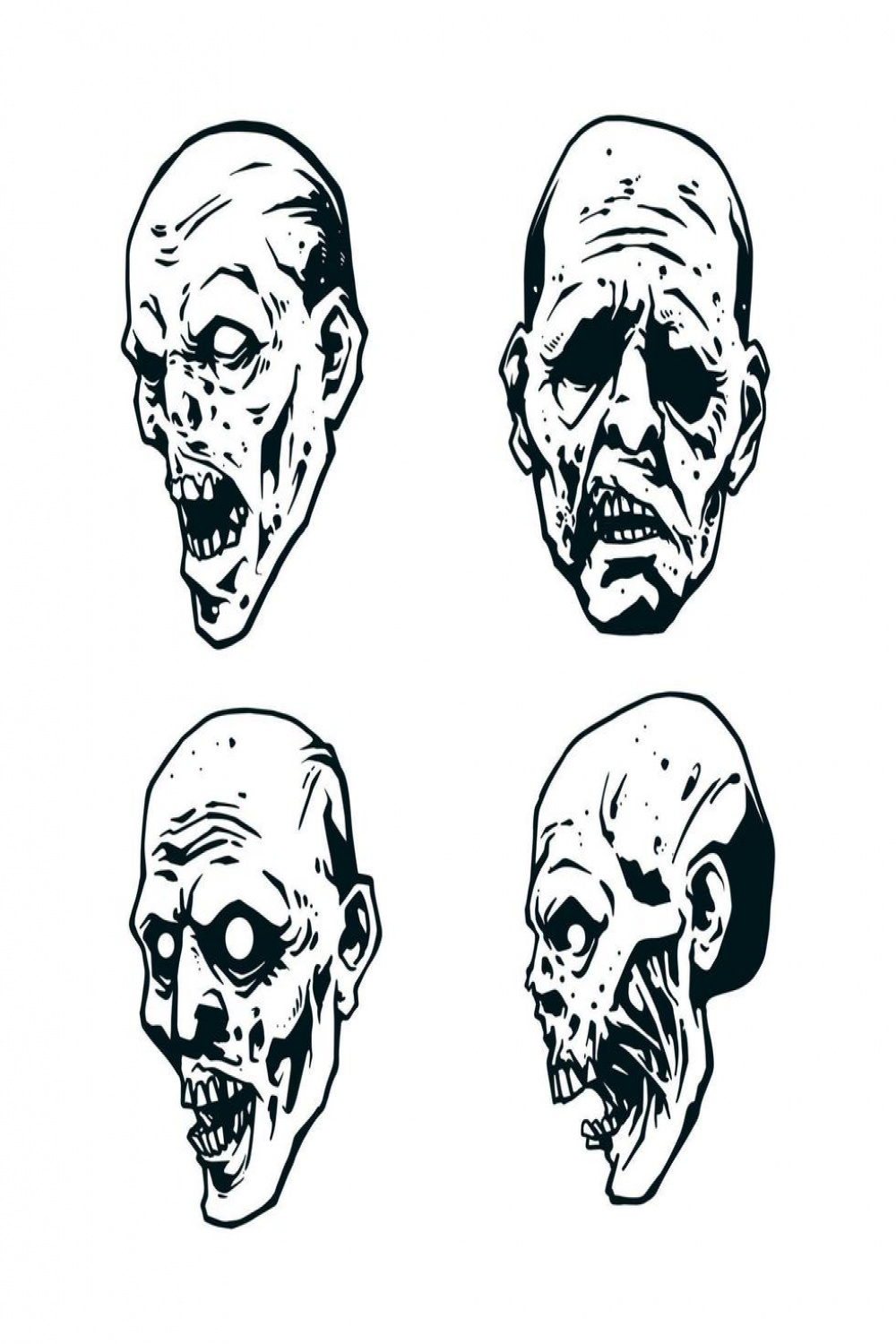 zombie face hand drawn  Vector Art at Vecteezy