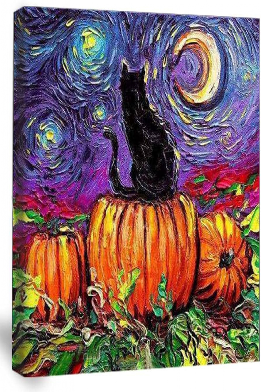 ZYCH Abstract animal cat halloween pumpkin Oil painting decorative painting  canvas wall art hanging directly in the living room bedroom kitchen and