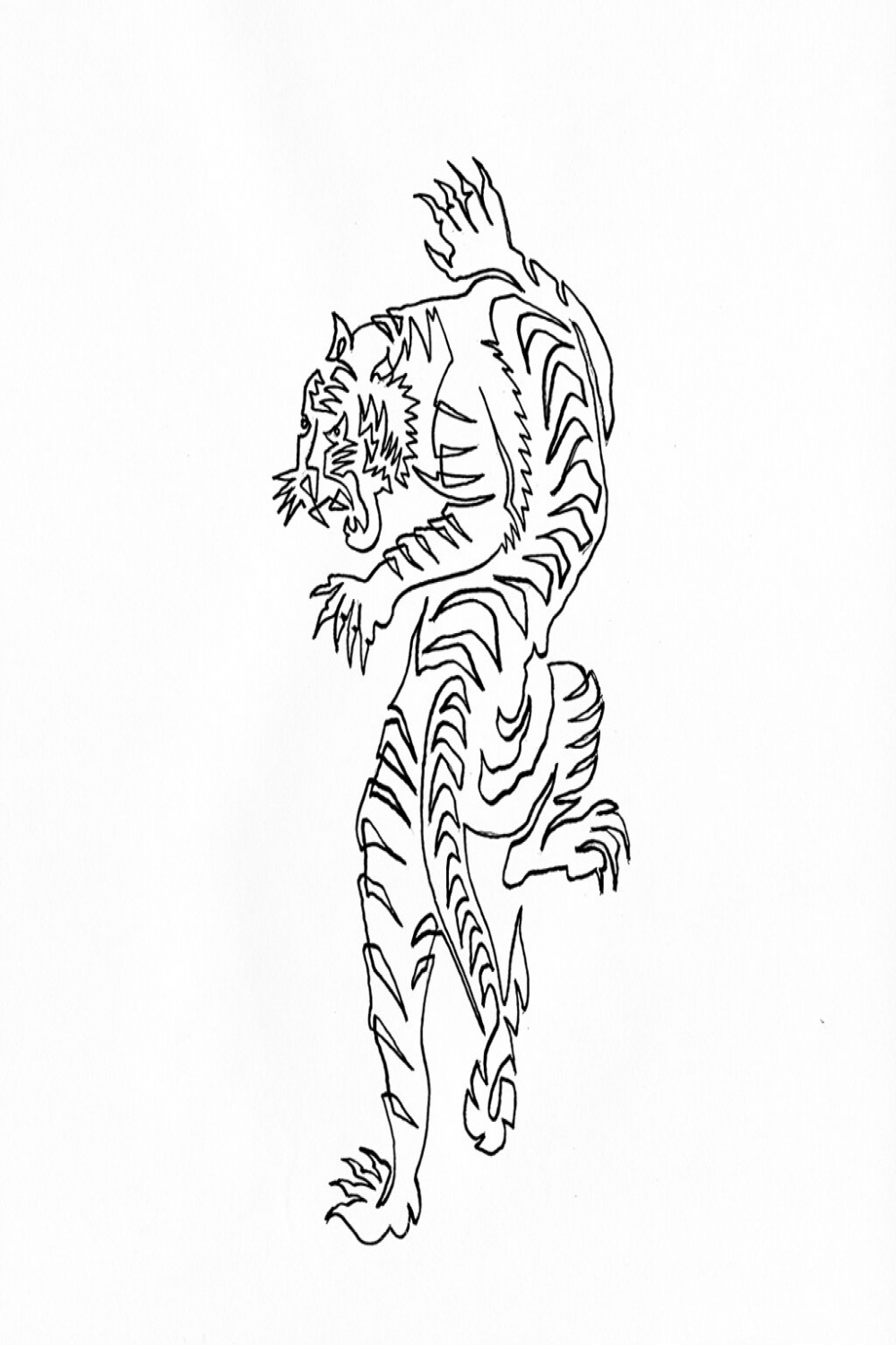 A SINGLE LINE DRAWING OF A TIGER CRAWLING UP TO KILL YOU U  Flickr