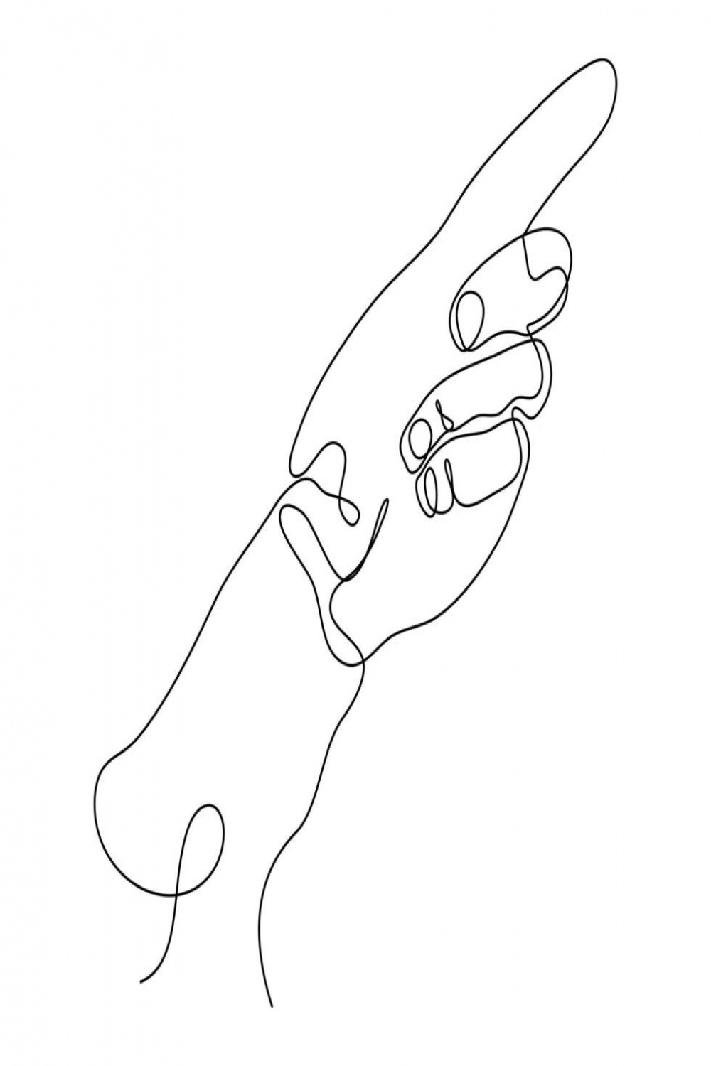 Abstract Human Hand One line drawing art singulart aesthetic