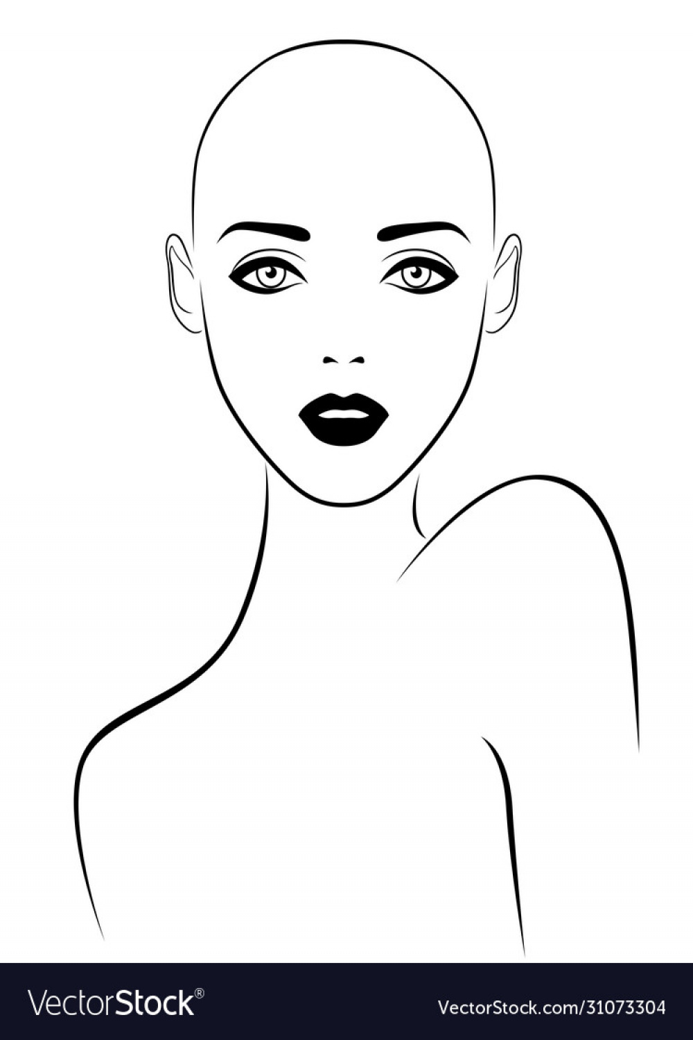Abstract sensual woman without hair Royalty Free Vector