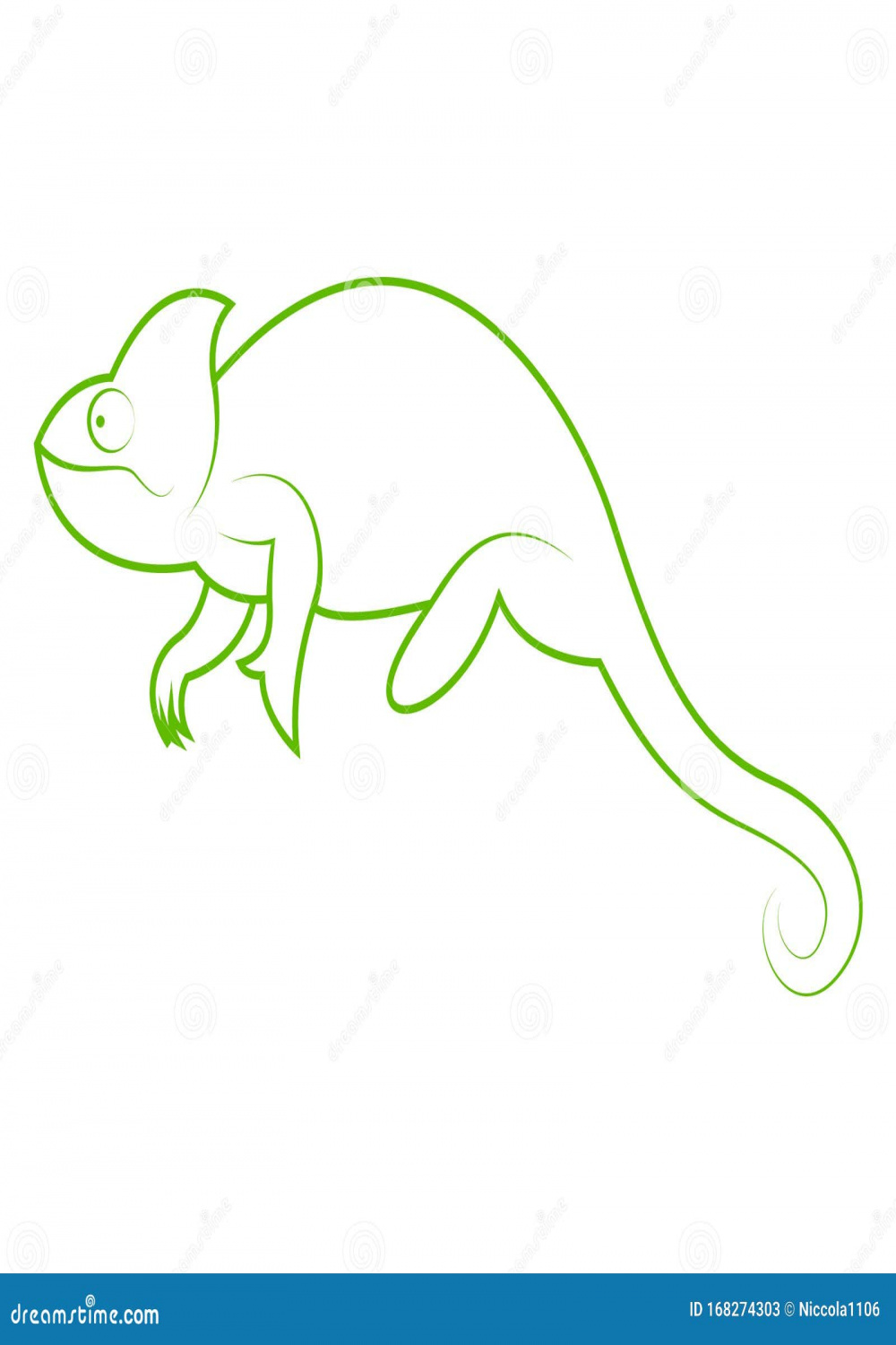 Abstract Simple Geometric Chameleon Drawing Stock Vector